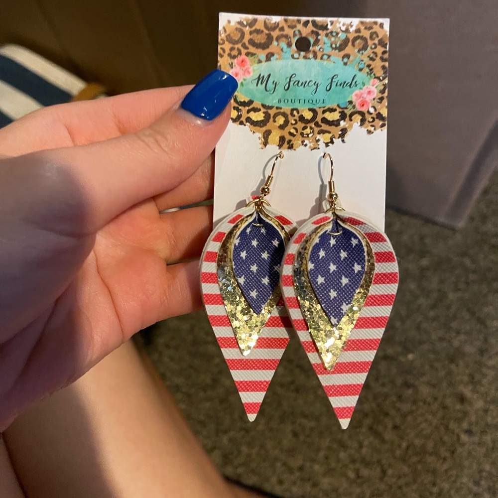 American flag pattern earrings.
